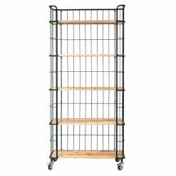Coupon 😉 Decorative 3R Studios 5 Tier Shelf With Casters - Black 👍
