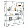 Best Sale 😉 Decorative Chintaly 4-Shelf Tempered Glass Wide Bookcase 🔥