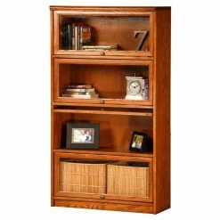 Cheapest ❤️ Barrister Eagle Furniture Classic Oak Customizable 4-Door Lawyer Bookcase 💯