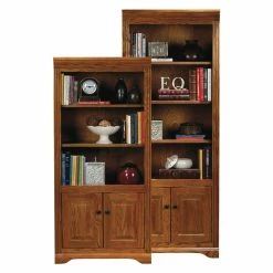 Top 10 💯 Decorative Eagle Furniture Oak Ridge Customizable Open Bookcase With Doors ⭐