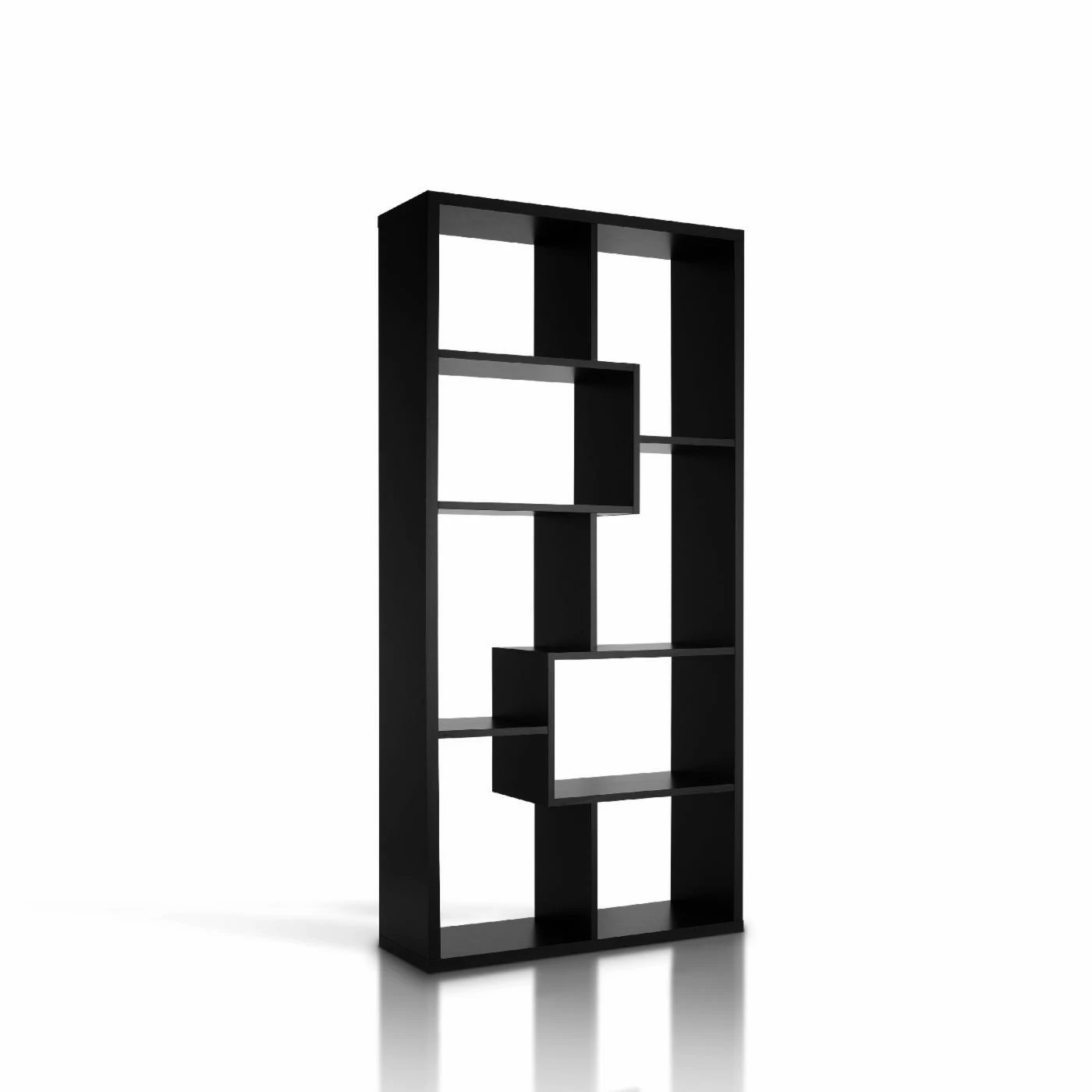 Deals π Decorative Furniture Of America Verena Contoured Leveled Display Cabinet/ Bookcase - Black π