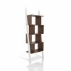 Buy 😉 Leaning & Ladder HN Home Becket Mid-Century Modern White And Walnut Contemporary 5-Shelf Display Stand ⌛