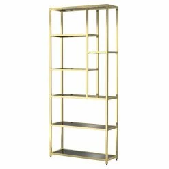 Brand new ✔️ Standard Furniture Of America Bicknel Contemporary 7-Shelf Bookcase - Brass 🎁