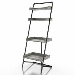 Deals 🤩 Leaning & Ladder Furniture Of America Audran Industrial 4-tier Shelf 🛒