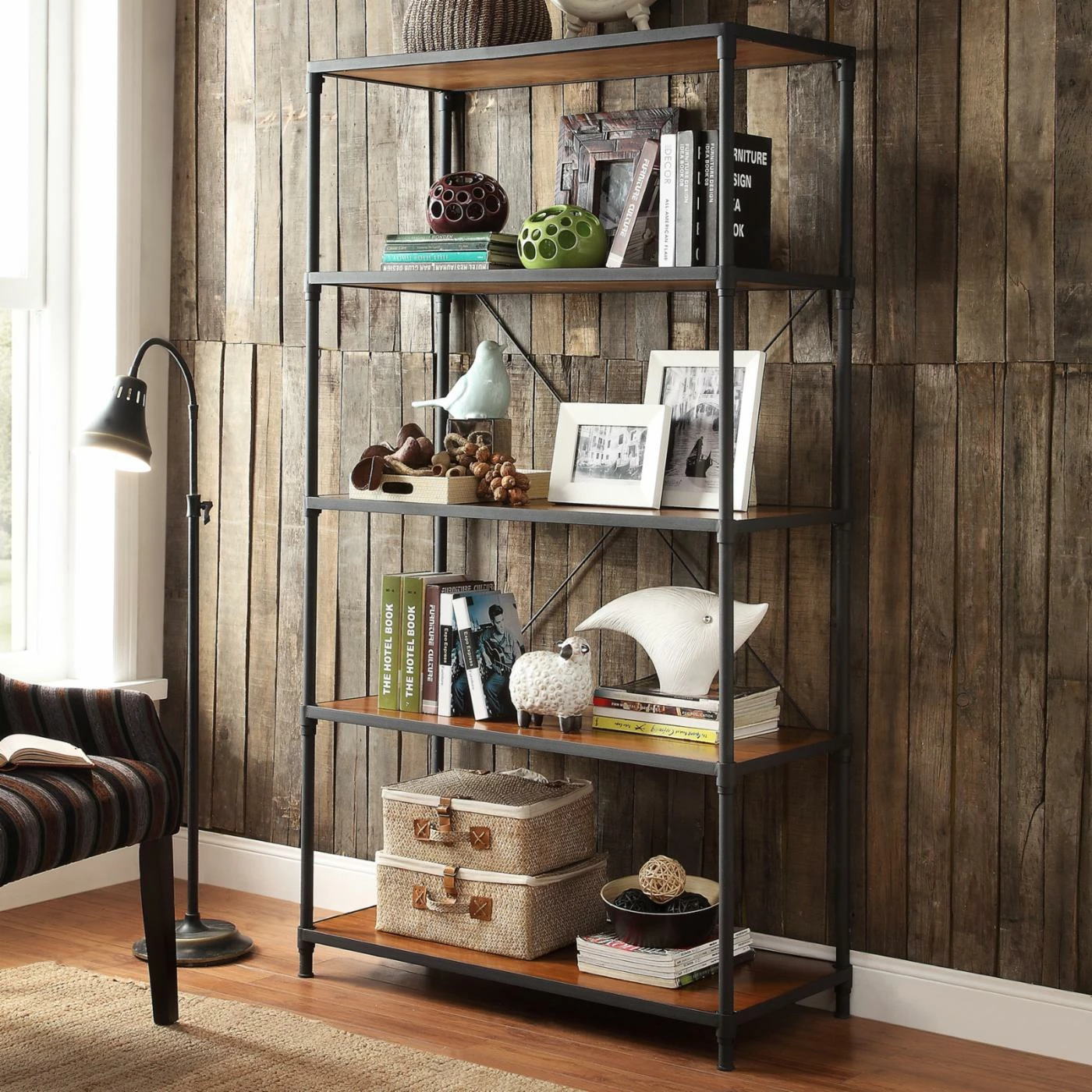 Discount β Weston Home 4 Shelf Decorative Bookcase - Brown π€©