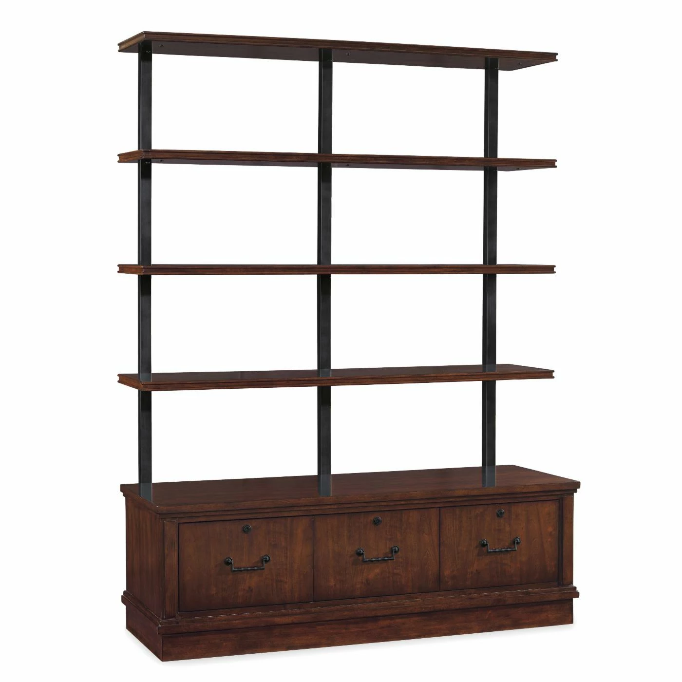 Brand new π Library & Wall Hooker Furniture Palisade Bookcase With Filing Drawers - Brown π―