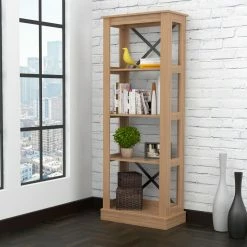 Coupon 🔥 Decorative Inval Urban Open Back Bookcase - Brown Amaretto 🥰