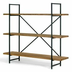 Buy 👏 Glamour Home Ailis 56 In. Etagere Bookcase With Three Wide Shelves 🔥