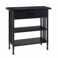 Coupon 🤩 Decorative Leick Home Ironcraft Foyer Bookcase With Drawer Storage - Black Wash ✔️