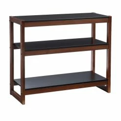 Deals 🎉 Standard Linon Charles 3-Shelf Bookcase - Black/Walnut 💯