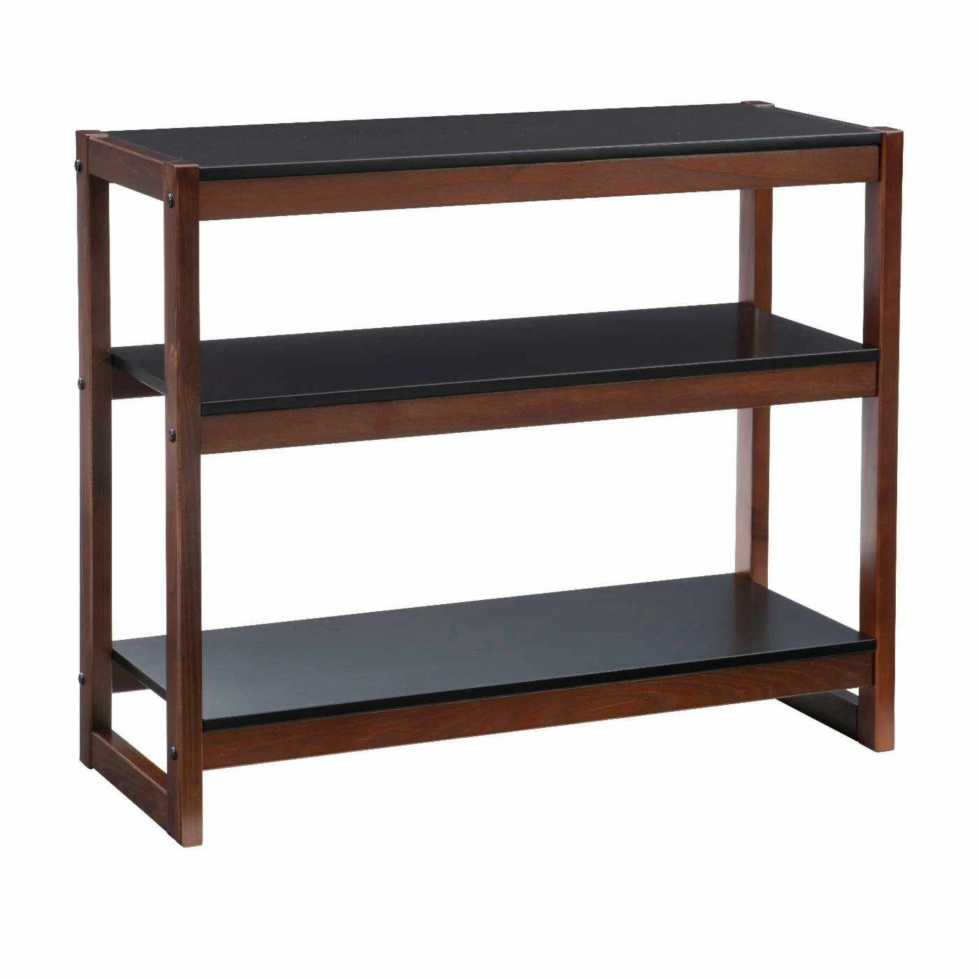 Deals π Standard Linon Charles 3-Shelf Bookcase - Black/Walnut π―