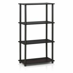 Best Sale 🤩 Decorative Furinno Turn-N-Tube Open Back Bookcase - Dark Walnut 🥰