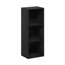Promo ⭐ Standard Furinno Pasir 3-Tier No Tool Assembly Open Shelf Bookcase, Blackwood 😍