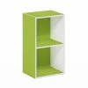 Brand new 👏 Standard Furinno Pasir 2-Tier Open Shelf Bookcase, Green/White 🔥
