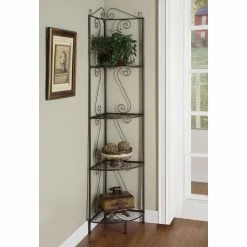 New ⭐ Monarch Specialties Copper Metal Corner Etagere Bookcase ✨