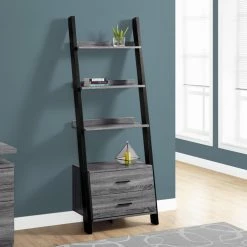 Budget 🥰 Leaning & Ladder Monarch Specialties Ladder Bookcase With Storage Drawers 🔔