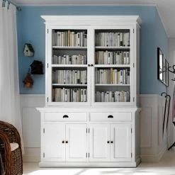 Promo 🛒 Library & Wall Nova Solo Halifax Glass Display Hutch Unit 🧨