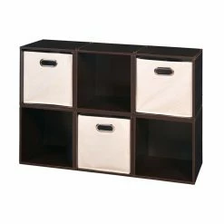 Coupon 🎁 Regency Niche Cubo Six Cube Storage Unit With Three Foldable Fabric Storage Bins 🎉
