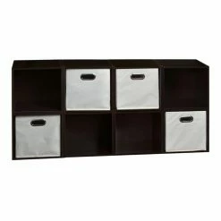 Coupon 🎁 Regency Niche Cubo Eight Cube Storage Unit With Four Foldable Fabric Storage Bins ⌛