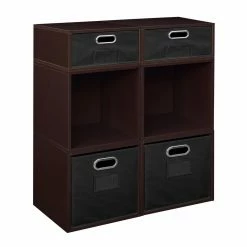 Best Sale 🧨 Regency Niche Cubo Modular Storage Shelf With Optional 4 Full And 2 Half Sized Folding Storage Bins 🥰