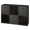Coupon 💯 Modular Niche Cubo Storage Set - 6 Cubes And 3 Canvas Bins 🧨