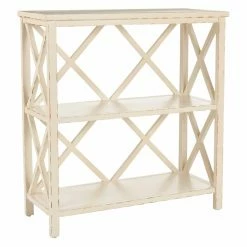 Hot Sale 🔔 Decorative Safavieh Cooper Bookcase - Distressed Ivory 🔥