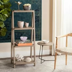 Deals 🤩 Leaning & Ladder Safavieh Deitria Retro Scandinavian 3 Tier Shelf 💯