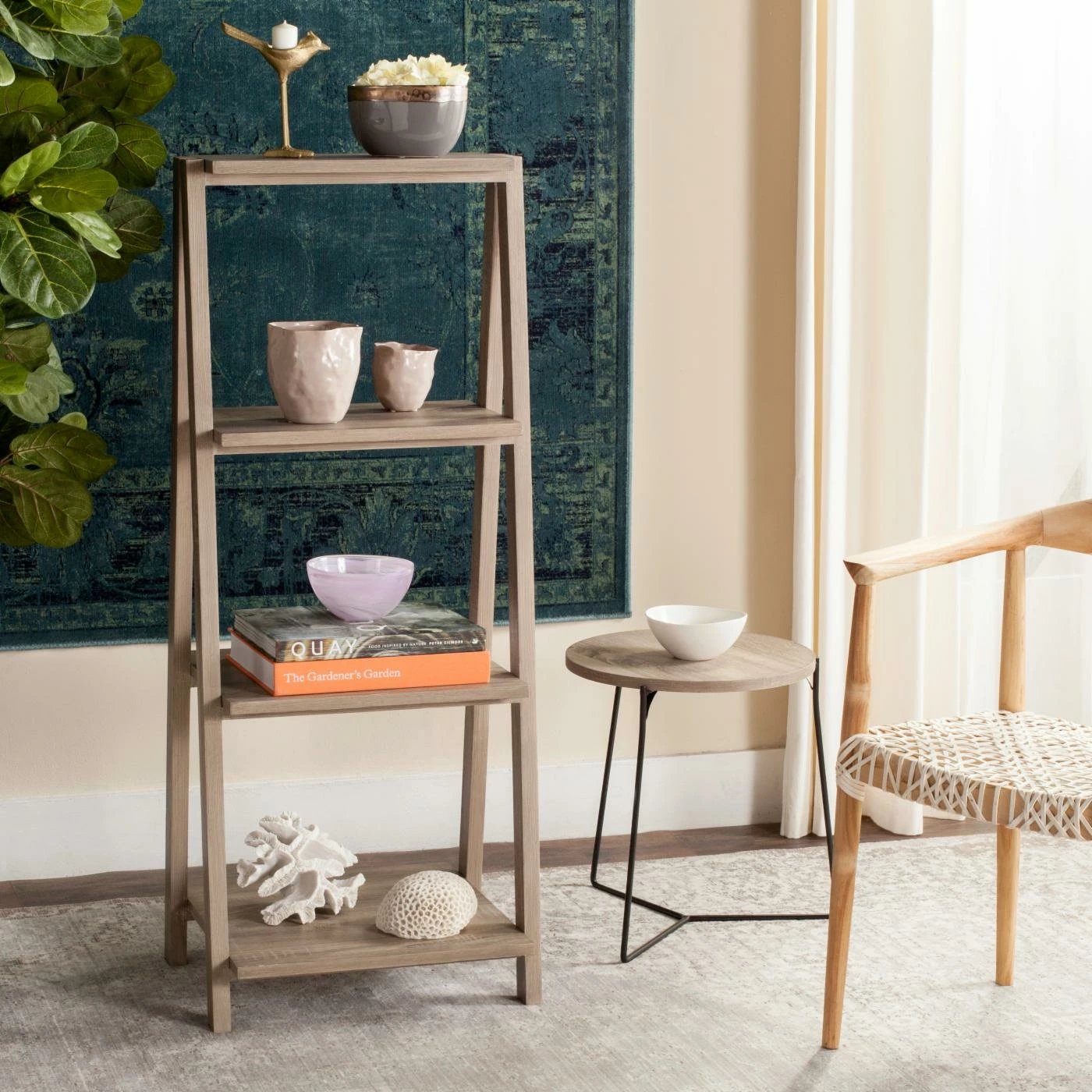 Deals π€© Leaning & Ladder Safavieh Deitria Retro Scandinavian 3 Tier Shelf π―
