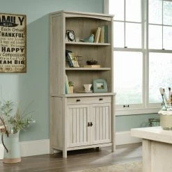 Outlet 🔔 Sauder Decorative Costa Library Cabinet With Optional Hutch 🧨