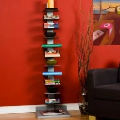 Coupon 😀 Decorative Southern Enterprises Spine Tower Metal Bookcase 🛒