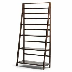 Buy ⌛ Brooklyn & Max Leaning & Ladder Brooklyn + Max Brunswick 36 In. Solid Wood Ladder Bookcase - Brunette 🎉