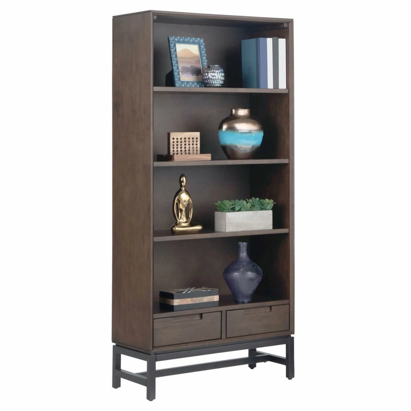 Top 10 π Brooklyn & Max Standard Brooklyn + Max Argyle Mid Century Bookcase - Walnut Brown π