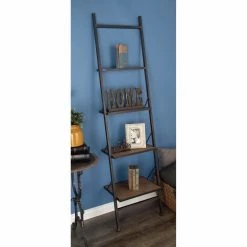 Deals 😍 Leaning & Ladder DecMode Industrial Leaning Ladder Shelf - Brown 🛒
