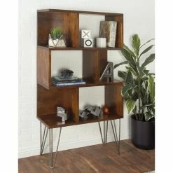 New ⌛ DecMode Decorative Wood And Iron Bookcase 😉