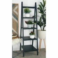 Deals ❤️ Leaning & Ladder DecMode Wooden Ladder Bookcase 🎁
