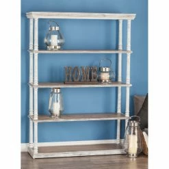 Flash Sale 😀 Standard DecMode Five-Tier Wooden Bookcase 😉