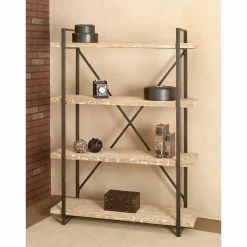 Deals 🎉 Standard DecMode 4-Tiered Modern Metal And Wood Bookcase ✨