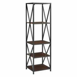 New 🌟 Standard Manor Park 5 Ft. Metal X Tower With Wood Shelves 🔔