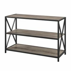 Cheapest 😉 Standard Manor Park X-Frame Metal And Wood Media Bookshelf 💯