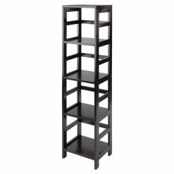 New 😍 Standard Winsome Leo 4-Tier Narrow Wood Bookcase 🌟