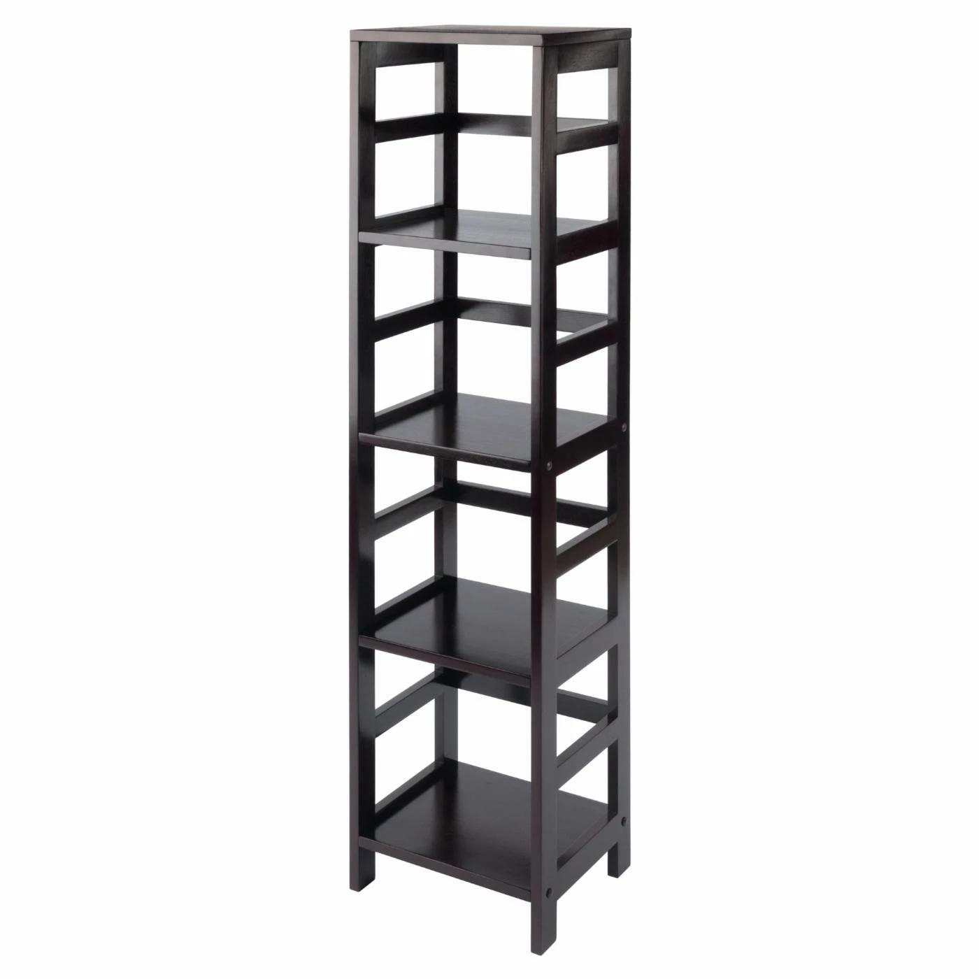 New π Standard Winsome Leo 4-Tier Narrow Wood Bookcase π