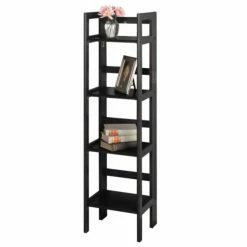 Flash Sale π₯ Winsome Standard 4 Shelf Folding Bookcase - Black π₯°