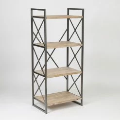 Cheapest 😍 Decorative LuxenHome 4 Tiered Etagere Bookcase 🧨