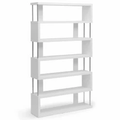 Budget 😉 Decorative Baxton Studio Barnes 6-Shelf Modern Bookcase - White 🌟