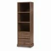 Hot Sale 💯 Standard HN Home Tacoma Transitional Walnut Brown Finished Wood 2 Drawer Bookcase 🔥