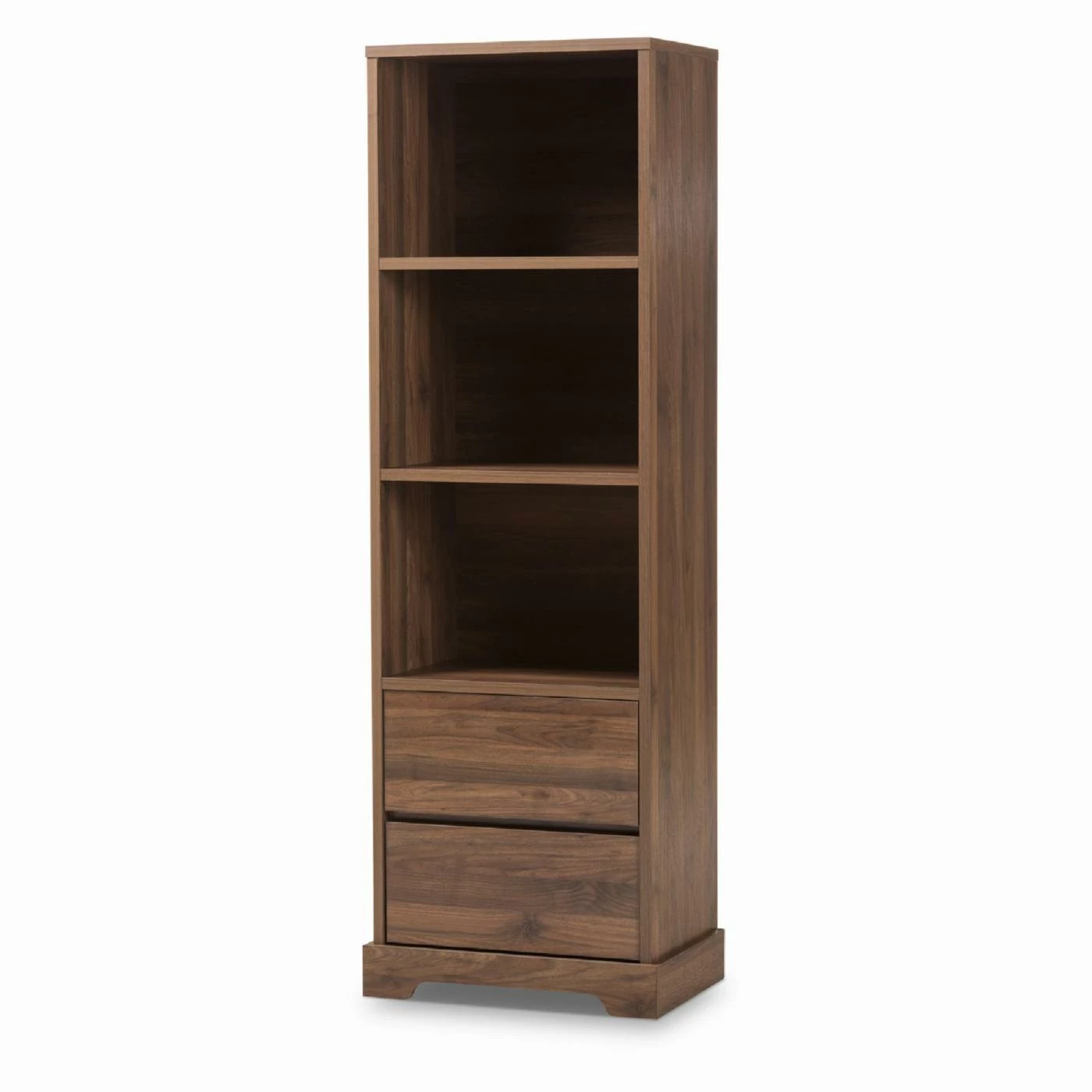 Hot Sale π― Standard HN Home Tacoma Transitional Walnut Brown Finished Wood 2 Drawer Bookcase π₯
