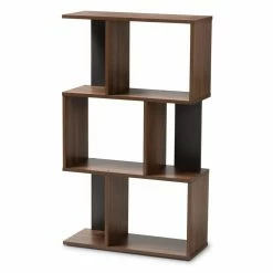 Outlet βοΈ Modular Baxton Studio Legende Modern And Contemporary Cube Display Bookcase - Brown And Dark Grey π