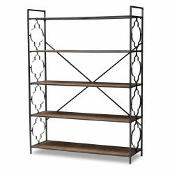 Best Sale ✔️ Baxton Studio Mirna Decorative Bookcase - Black/Natural Oak 💯