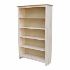 New 😍 Standard International Concepts Shaker 60 In. H X 38 In. W Bookcase - Unfinished 🎁