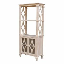Hot Sale ✨ Decorative International Concepts Josephine Solid Wood Bookcase With 2 Doors - Unfinished 👏